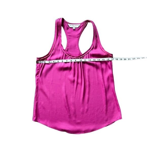 Trina Turk Silk Stretch Pink Racerback Scallop Trim Tank Top 298601 Size Medium - Picture 8 of 14